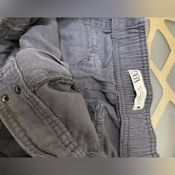 ZARA Pewter Drawstring Cargo Pants - Picture 3 of 5